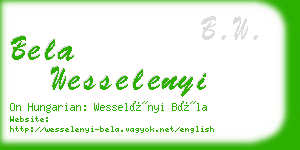 bela wesselenyi business card